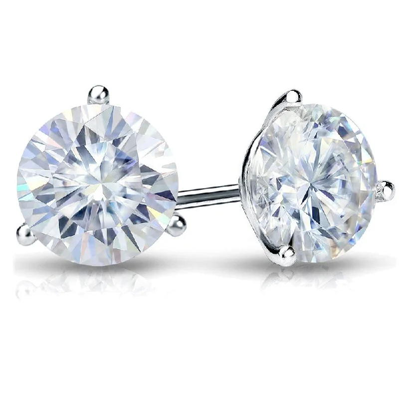 Auriya 7ctw Round Moissanite Stud Earrings 18k Gold Martini-set