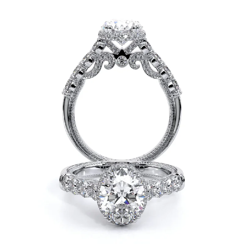 Verragio Insignia 18k Oval Engagement Ring with Stardust Halo