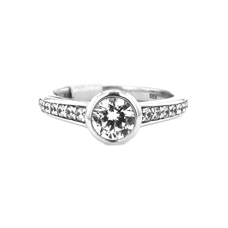 0.34 ctw Diamond Bezel Engagement Ring