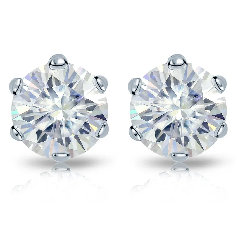 Auriya 3 1/2ctw Round Moissanite Stud Earrings 14k Gold - 7.8 mm