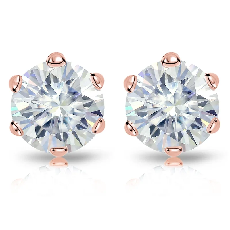 Auriya 3 1/2ctw Round Moissanite Stud Earrings 14k Gold - 7.8 mm