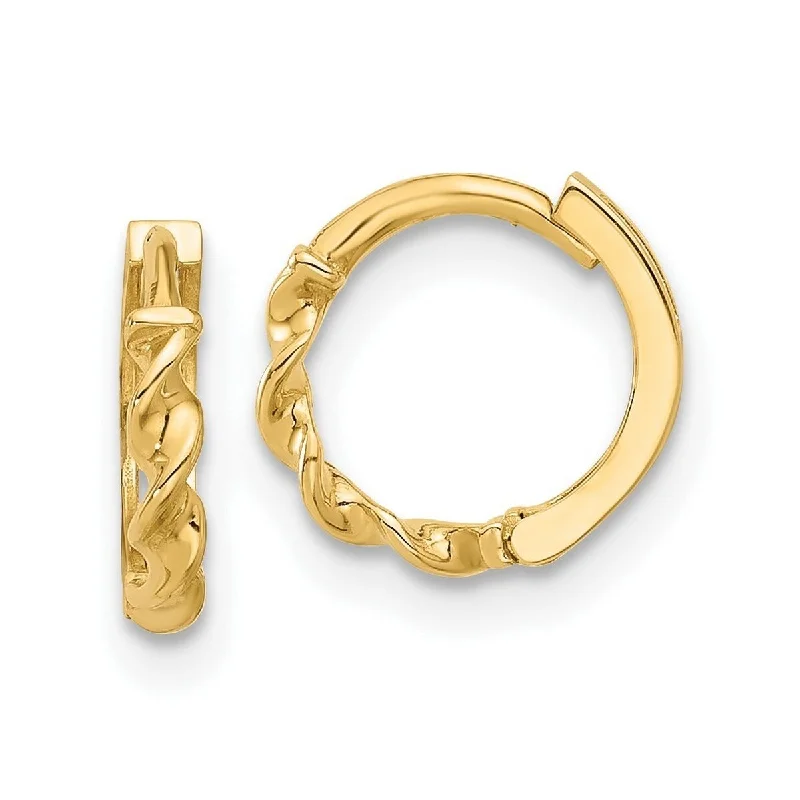 Curata 14k Yellow Gold Polished Twisted Hoop Earrings - 9.84x10.4mm