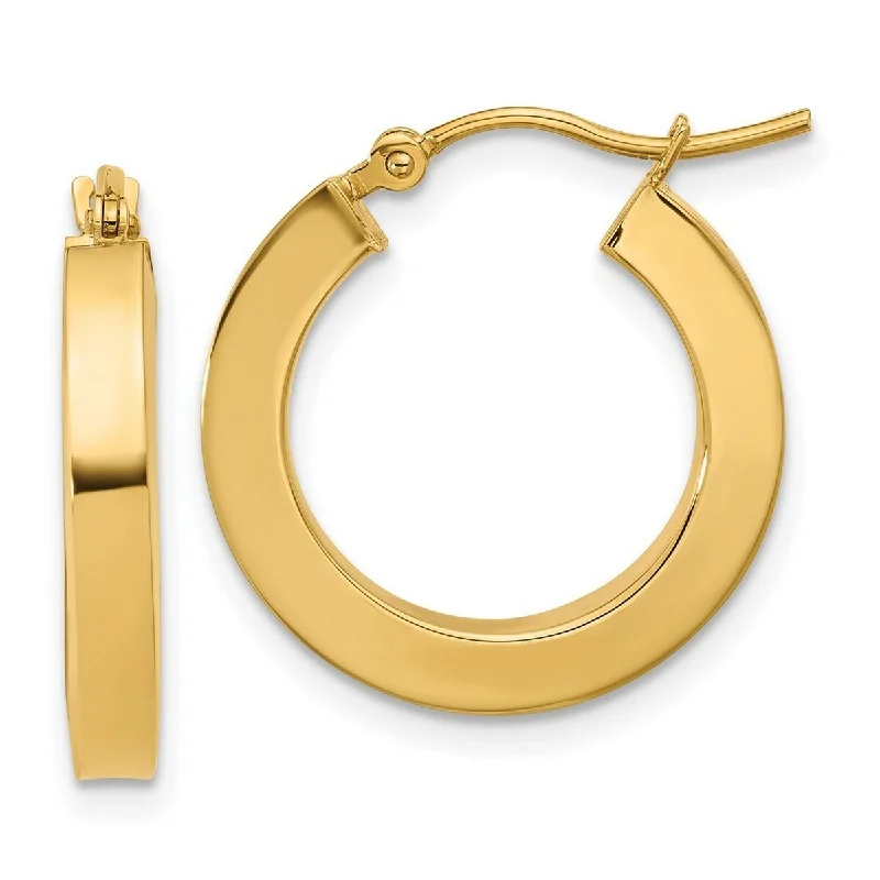 Curata 10k Yellow Gold Polished Square Hoop Earrings - 20x20mm