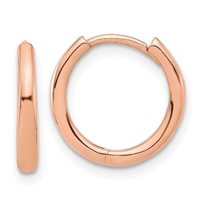 Curata 14k Rose Gold Polished Hinged Hoop Earrings - 14.3x14.3mm