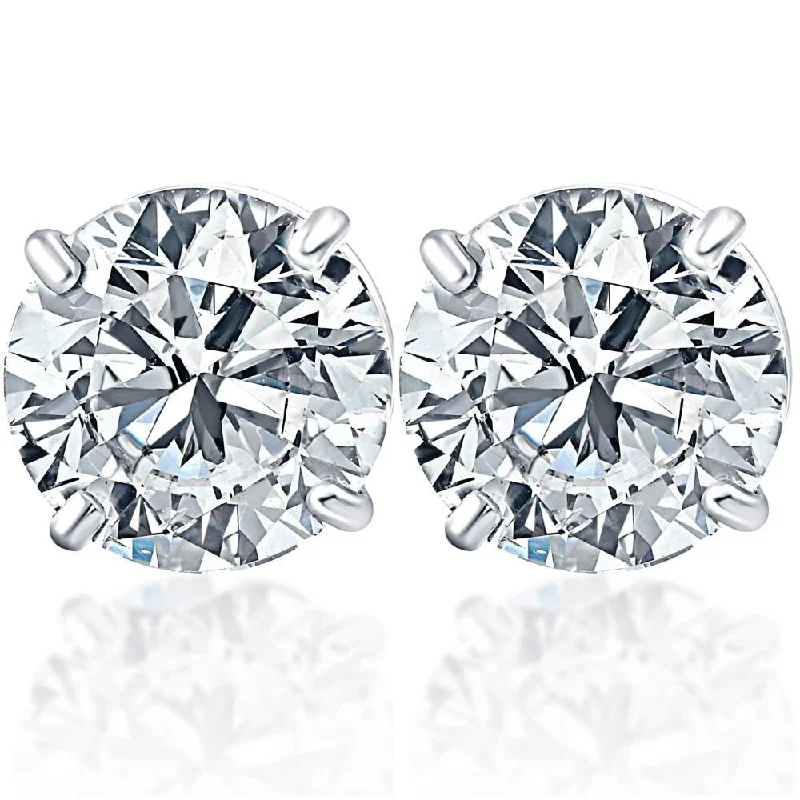 1 1/2ct Lab Grown Diamond Studs White Gold Earrings