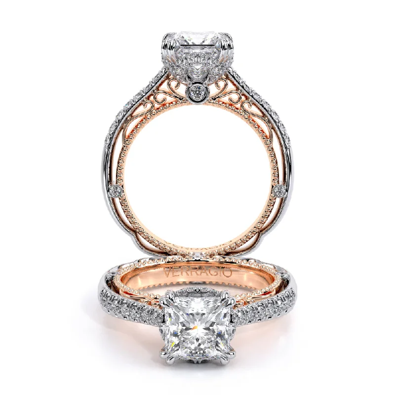 Verragio Venetian Two-Tone Round Halo Engagement Ring 18W/20R