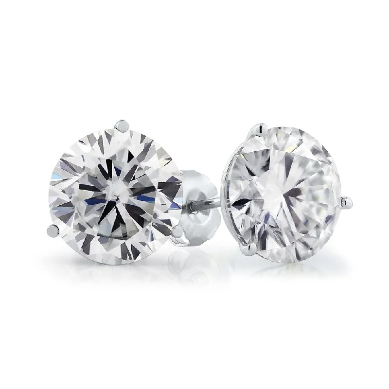 Auriya Round 10 Carat GTW Moissanite Stud Earrings 14k Gold