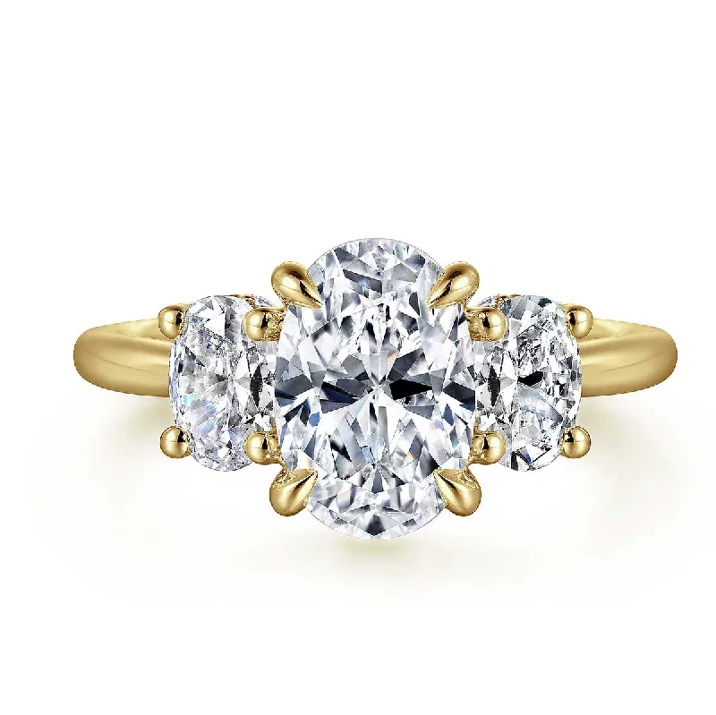 Charisa Oval Diamond Engagement Ring with Hidden Halo and Side Diamonds