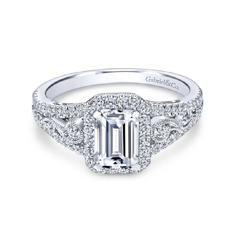 Marlena Emerald Cut Engagement Ring Setting