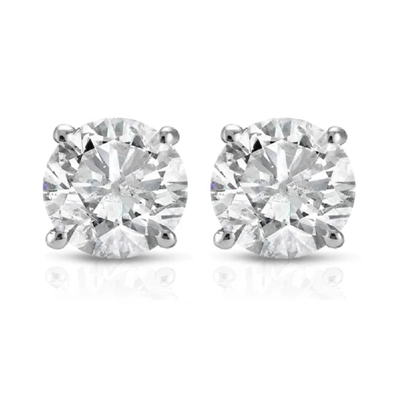 IGI Certified 1 cttw Round Cut 14K White Gold Diamond Stud Earrings