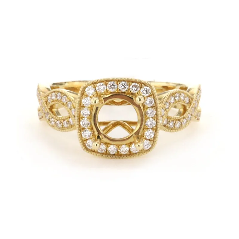 0.32 ctw Diamond Halo Engagement Ring