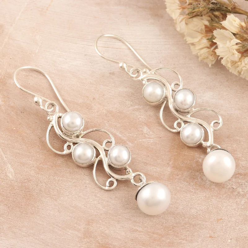 Novica Handmade Enchanted Pearls Cultured Pearl Dangle Earrings