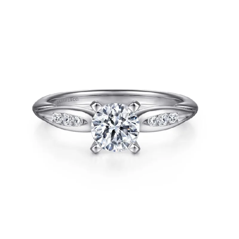 Quinn Engagement Ring Setting in White Gold