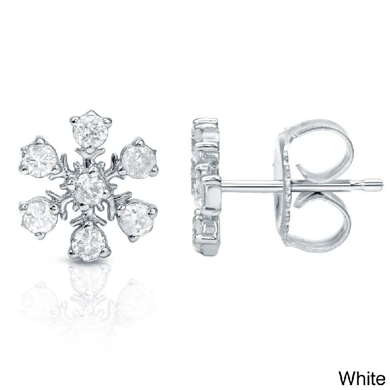 Auriya 1/10 to 1/3ctw Snowflake Diamond Stud Earrings10k Gold (H-I, I1-I2)