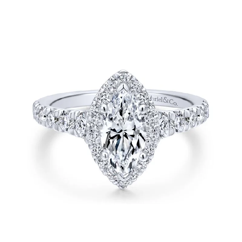 Hazel Marquise Diamond Halo Engagement Ring Setting