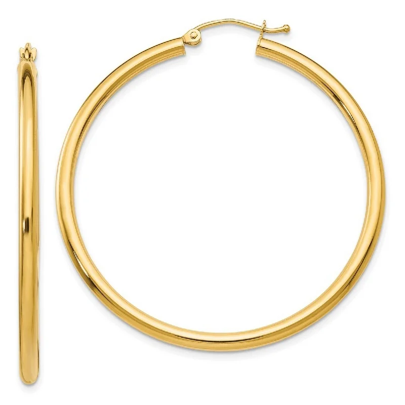 Curata 10k Yellow Gold Polished Lightweight Tube Hoop Earrings - 45x45.89mm