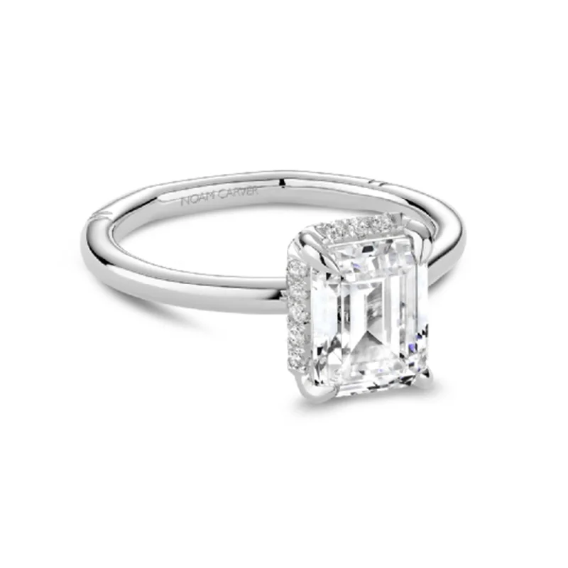 0.11 ctw Diamond Hidden Halo Engagement Ring