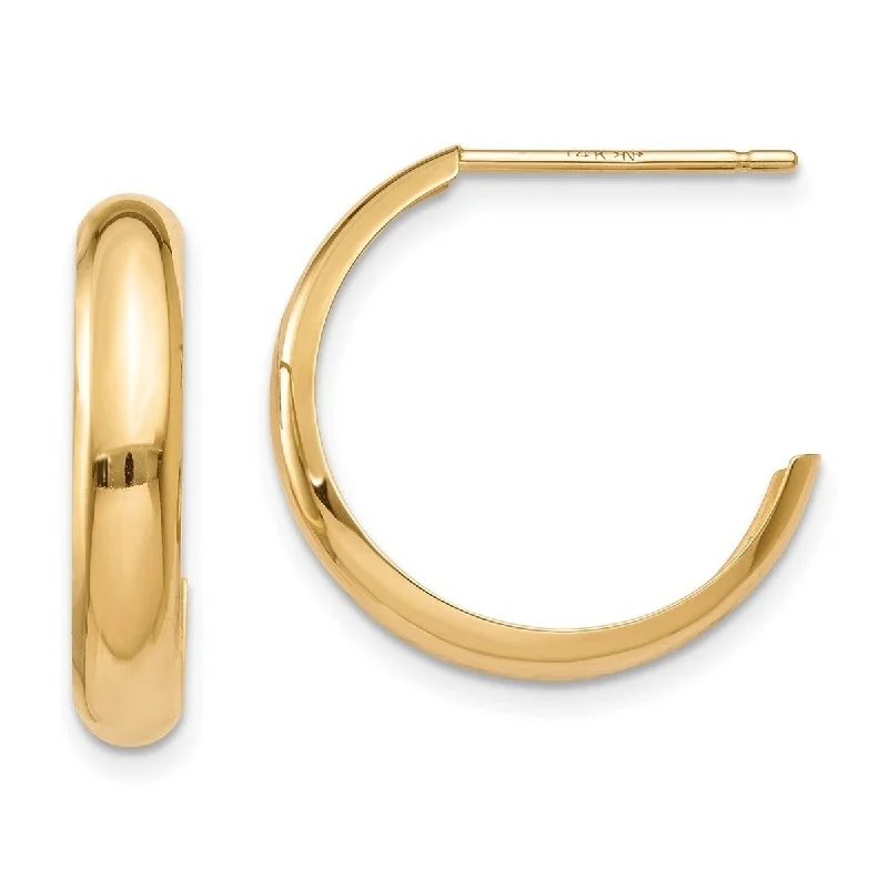 Curata 10k Yellow Gold Polished 17x3.5 Half Hoop Post Earrings