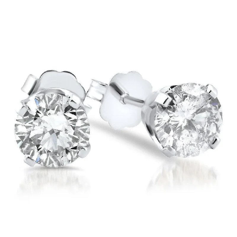 14k White Gold 1ct TDW Diamond Stud Earrings