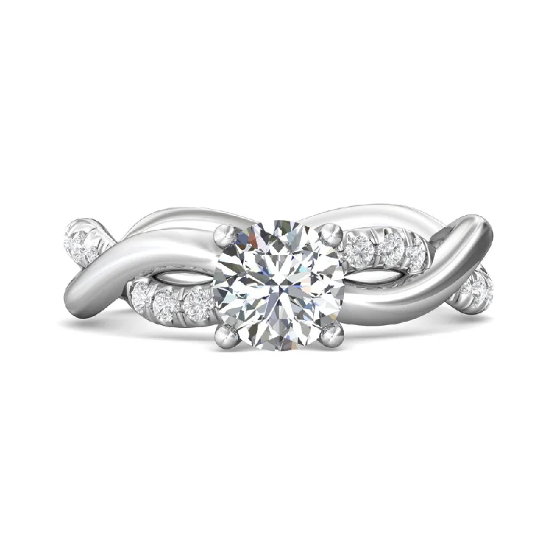 Martin Flyer 14k Twist Shank Round Diamond Engagement Ring