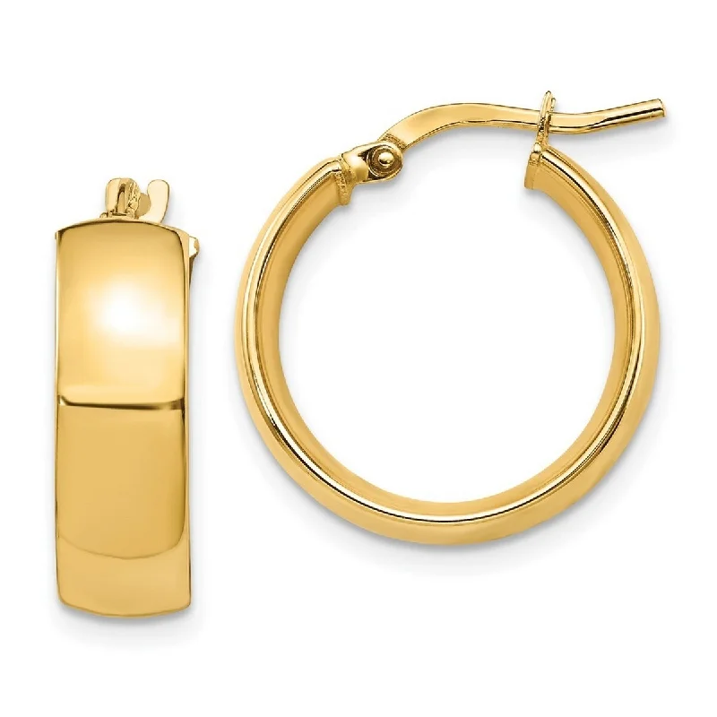 Curata 14k Yellow Gold High Polished Hoop Earrings - 20x18mm