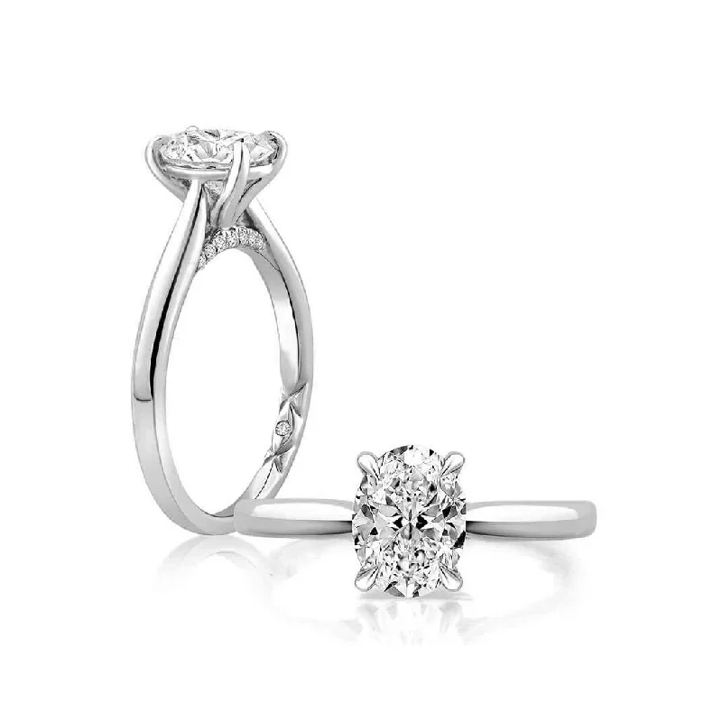 0.08 ctw Diamond Hidden Halo Engagement Ring