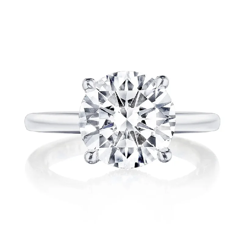 Tacori Dantela Platinum Round Solitaire Engagement Ring