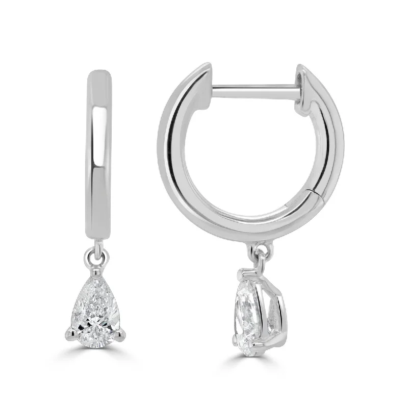 Joelle Diamond Pear Shape Drop Earrings 14K Gold