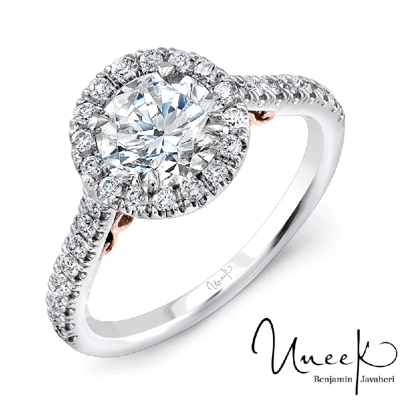 Uneek Fiorire Diamond Halo Engagement Ring