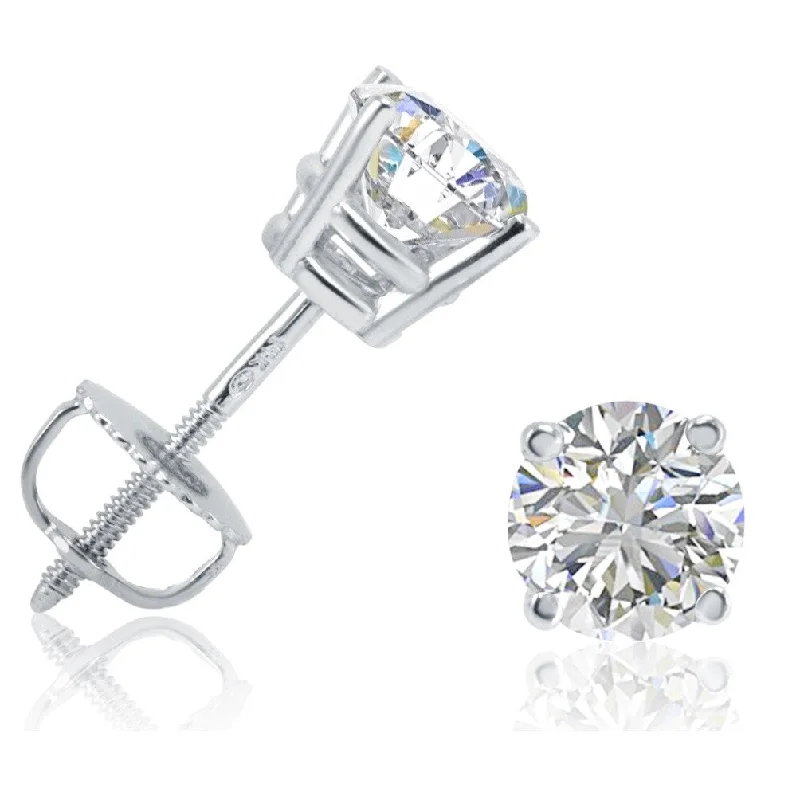 IGI Certified 1ct Total Weight Lab Grown Diamond Stud Earrings in 14K White Gold