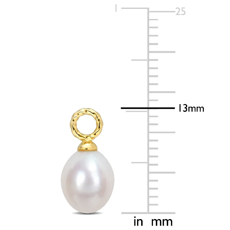 Miadora 7-7.5mm Cultured Freshwater Pearl Stud Earrings 10k Yellow Gold