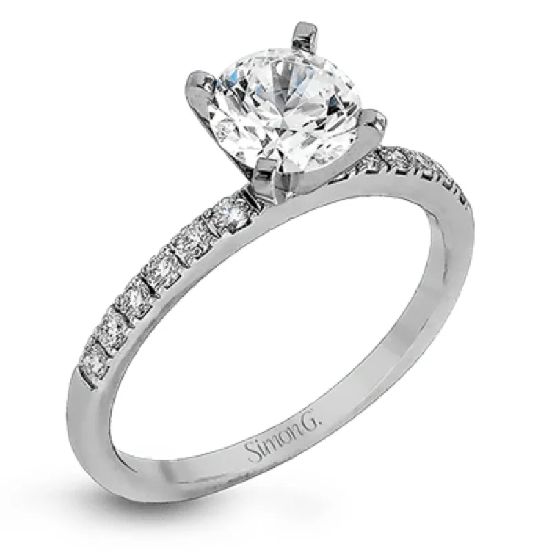 Simon G. 18k Round-Cut Engagement Ring with Diamonds