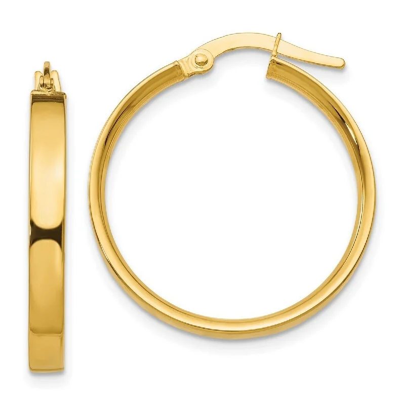 Curata 10k Yellow Gold 21x3mm Medium Flat Hoop Earrings