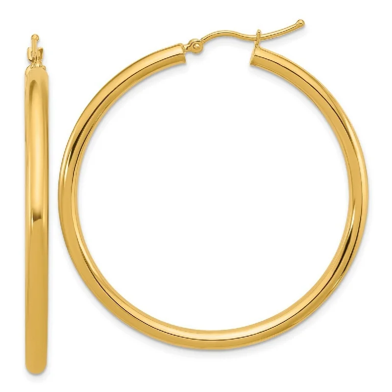 Curata 14k Yellow Gold Polished Hoop Earrings - 45x45mm