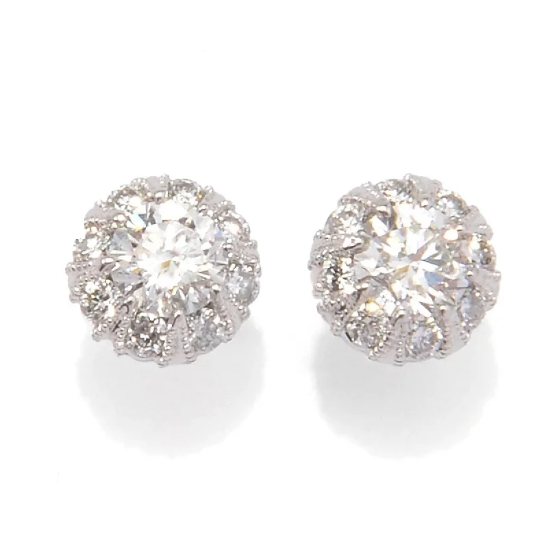 14K White Gold 0.50ctw Diamond Stud Earrings, 1.1 grams