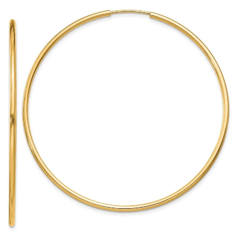 Curata 10k Yellow Gold Polished Round Endless Hoop Earrings - 51x51mm