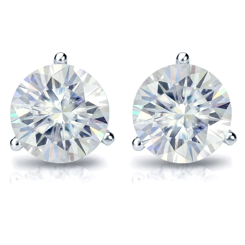 Auriya 1 1/2ctw Round Moissanite Stud Earrings 18k Gold Martini-set - 5.9 mm