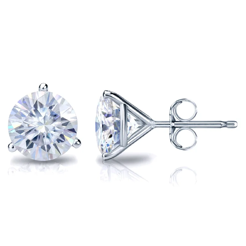 Auriya 3 1/2ctw Round Moissanite Stud Earrings 18k Gold Martini-set - 7.8 mm