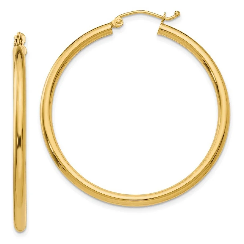 Curata 10k Yellow Gold Polished Lightweight Tube Hoop Earrings - 40x40.53mm